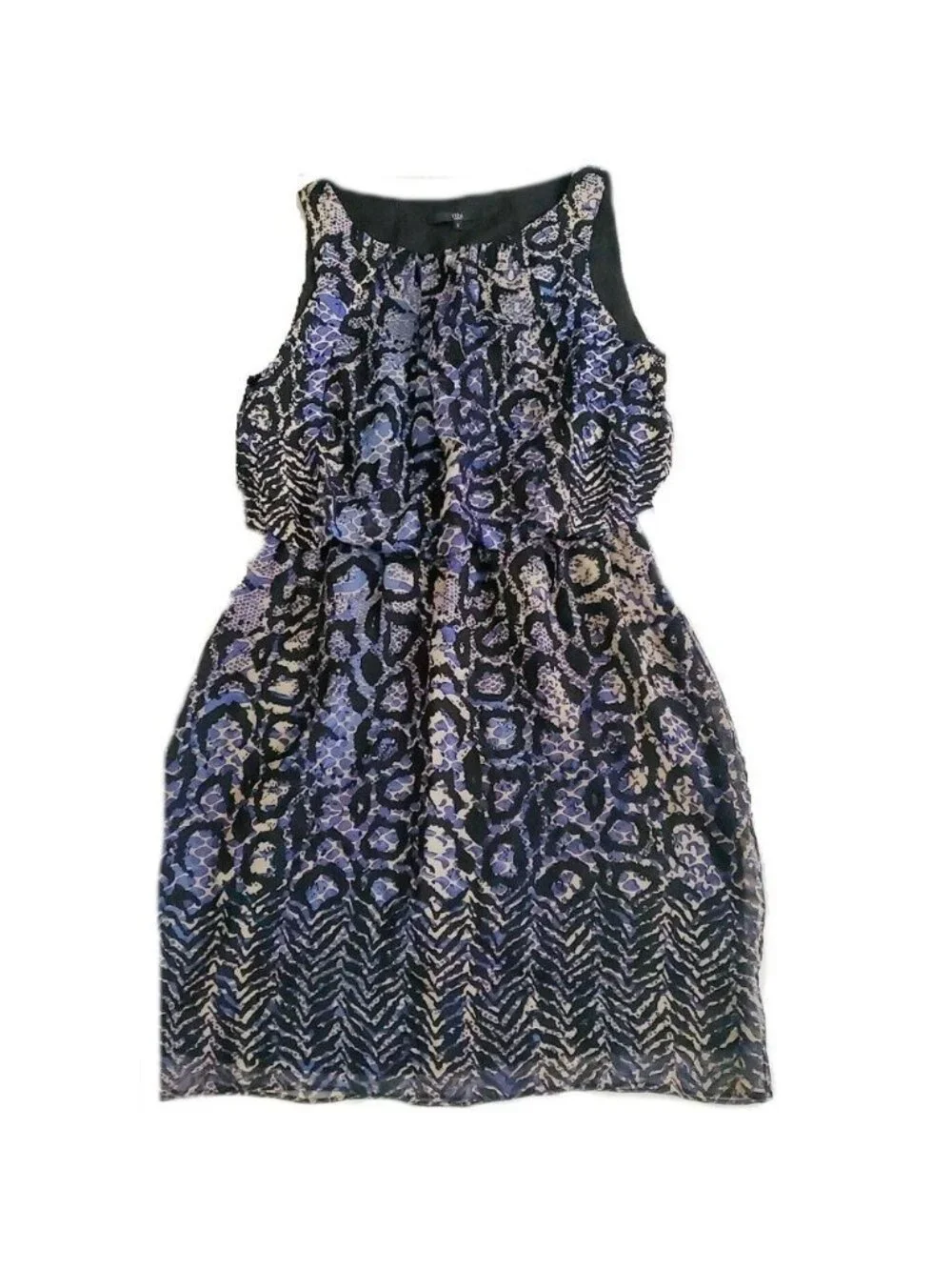 Tibi New York Women's Black Multi Color Animal Print 100% Silk Dress Size 2 - Picture 2 of 10